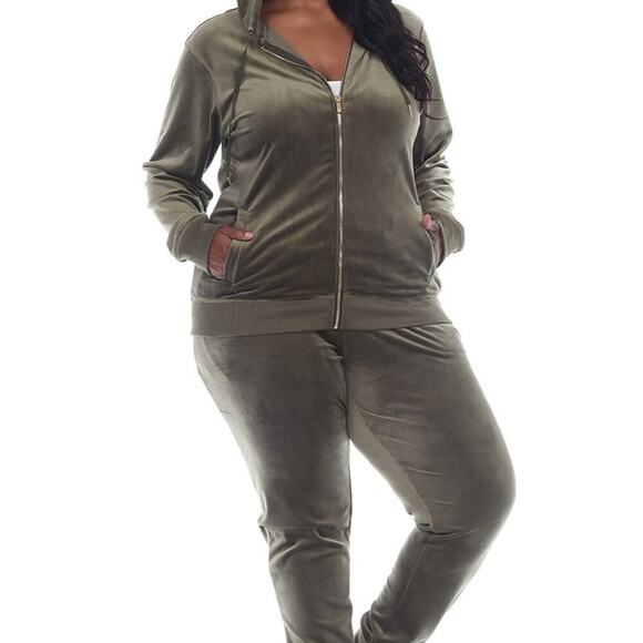 🛍️ White Mark Olive Two Piece Jogger Set - NWT (Boutique) - Picture 3 of 3